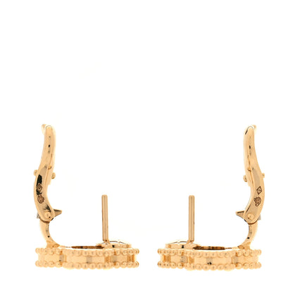 Van Cleef & Arpels 18k Yellow Gold Black Onyx Vintage Alhambra Earrings 3 of 6