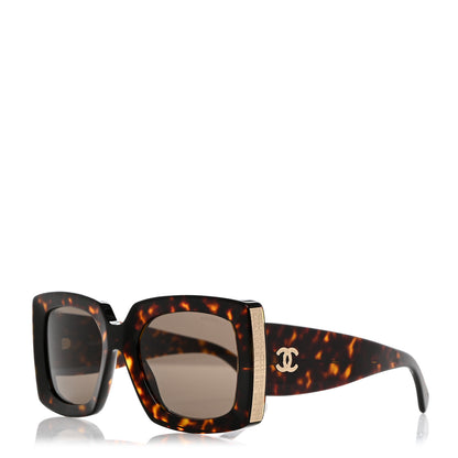 Chanel Acetate Rectangle Sunglasses 5435 Tortoise 1 of 8