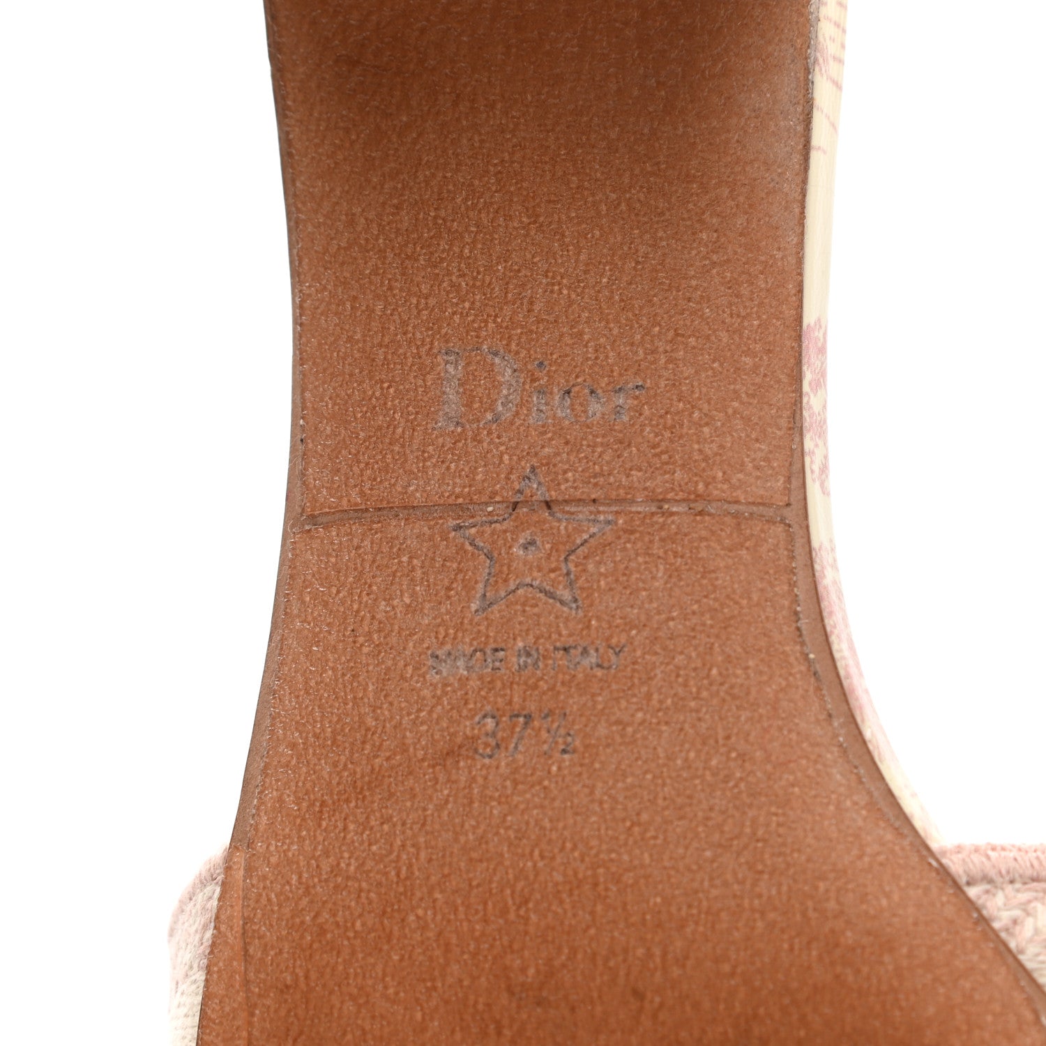 Christian Dior Cotton Toile De Jouy Embroidered Dway 50mm Slide Sandals 37.5 Light Pink 7 of 10