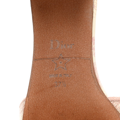 Christian Dior Cotton Toile De Jouy Embroidered Dway 50mm Slide Sandals 37.5 Light Pink 7 of 10