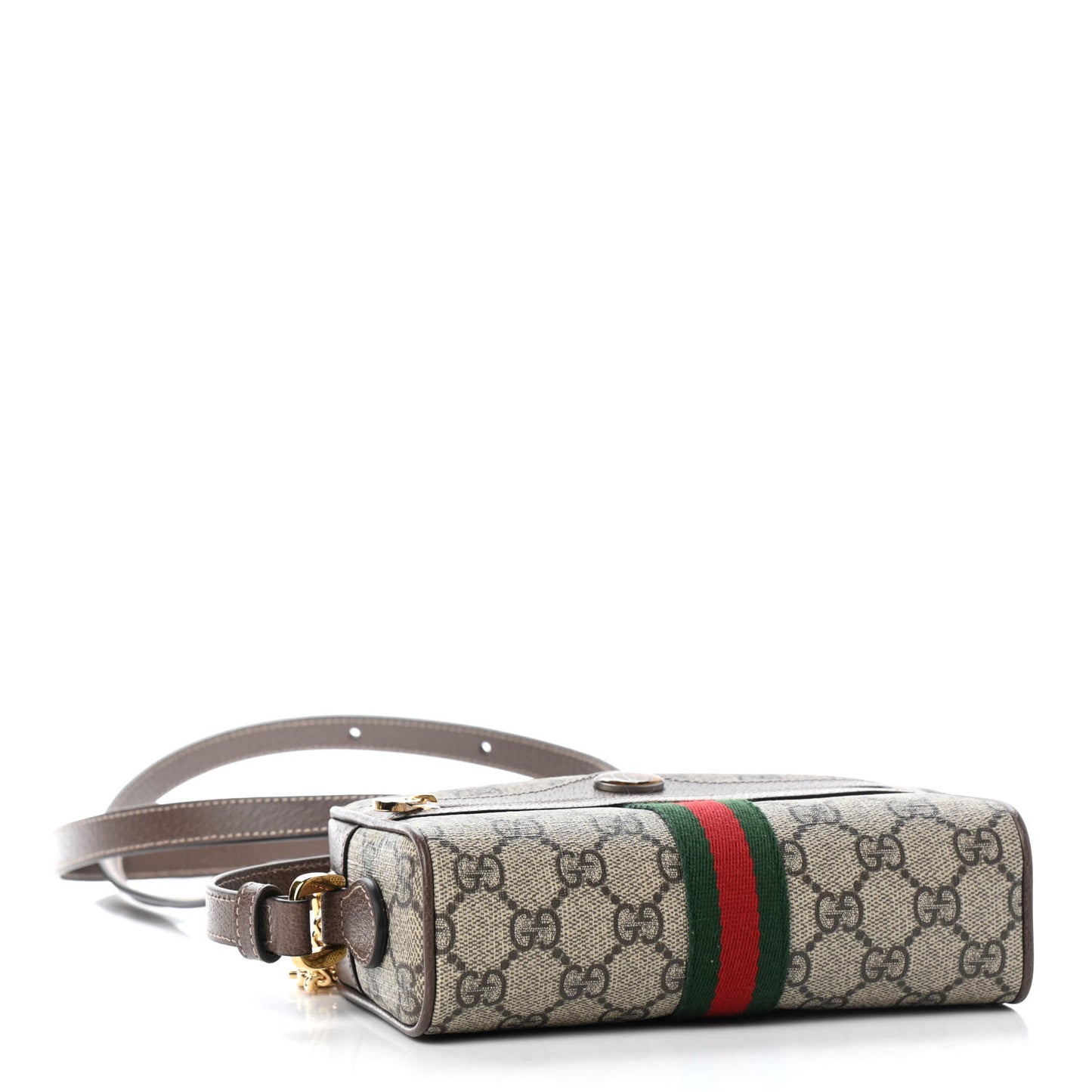 GG Supreme Monogram Web Mini Ophidia Shoulder Bag Brown