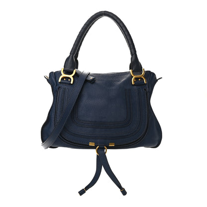 Chloe Calfskin Medium Marcie Satchel Royal Navy 1 of 12