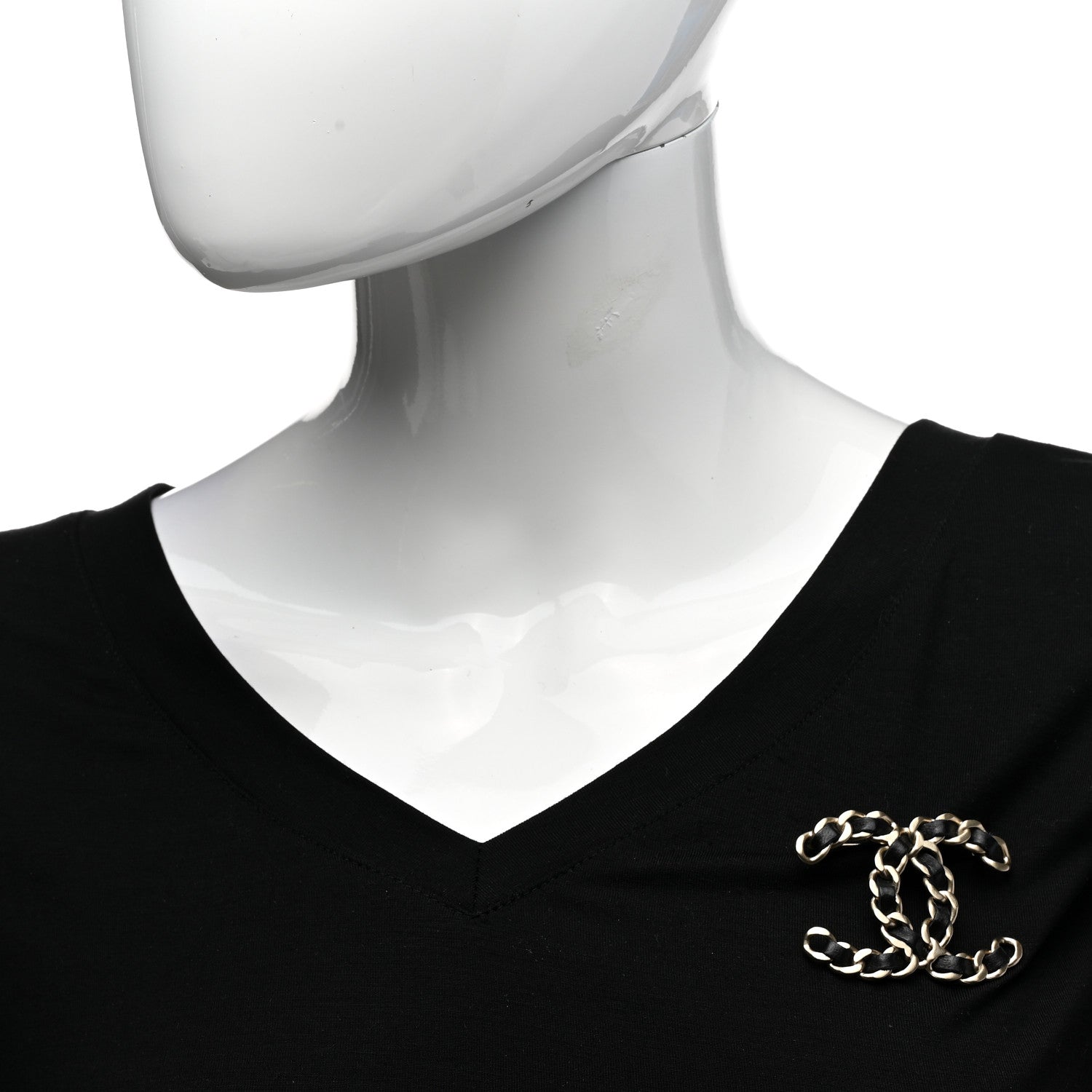Chanel Lambskin Chain CC Brooch Black Gold 2 of 4