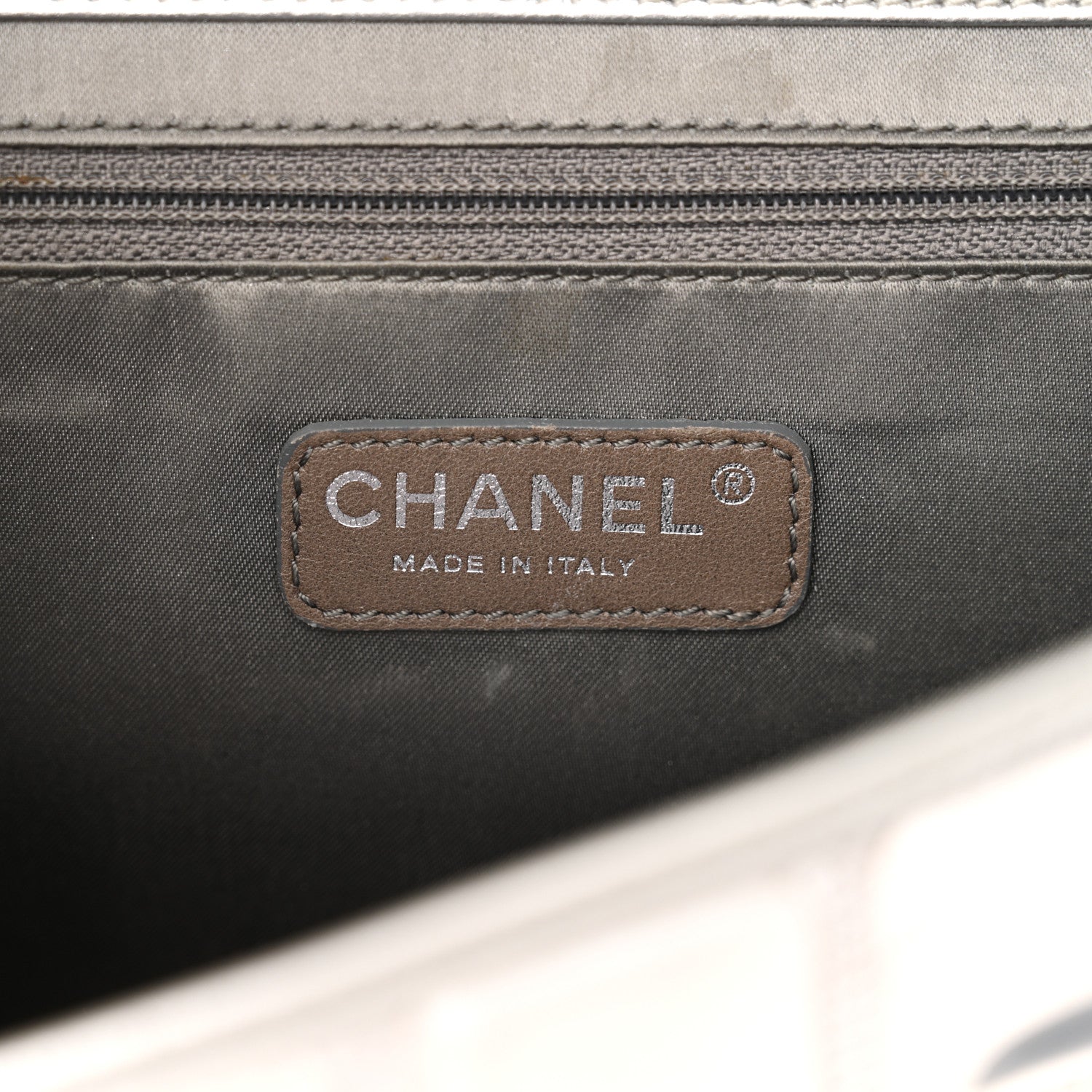 Chanel Vinyl Large Ice Cube Flap Silver 5 of 12
