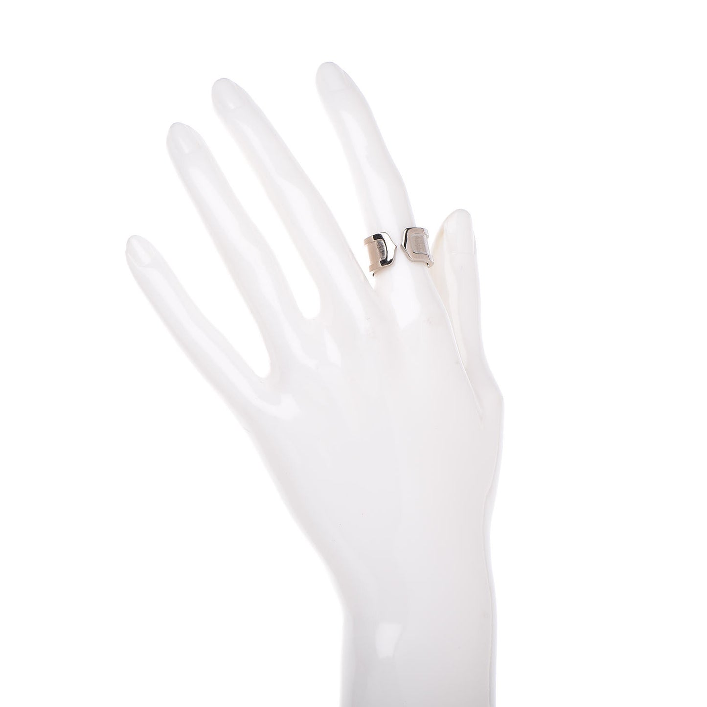 18K White Gold 10mm Logo De Ring 50 5.25