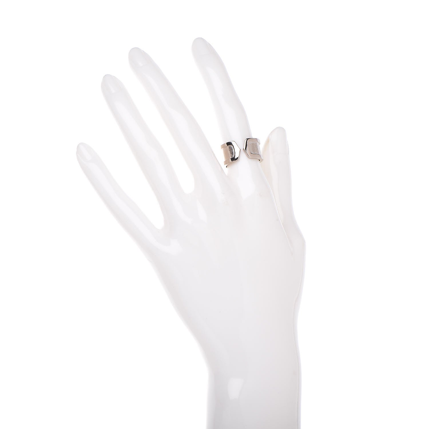 Cartier 18K White Gold 10mm Logo De Ring 50 5.25 2 of 7
