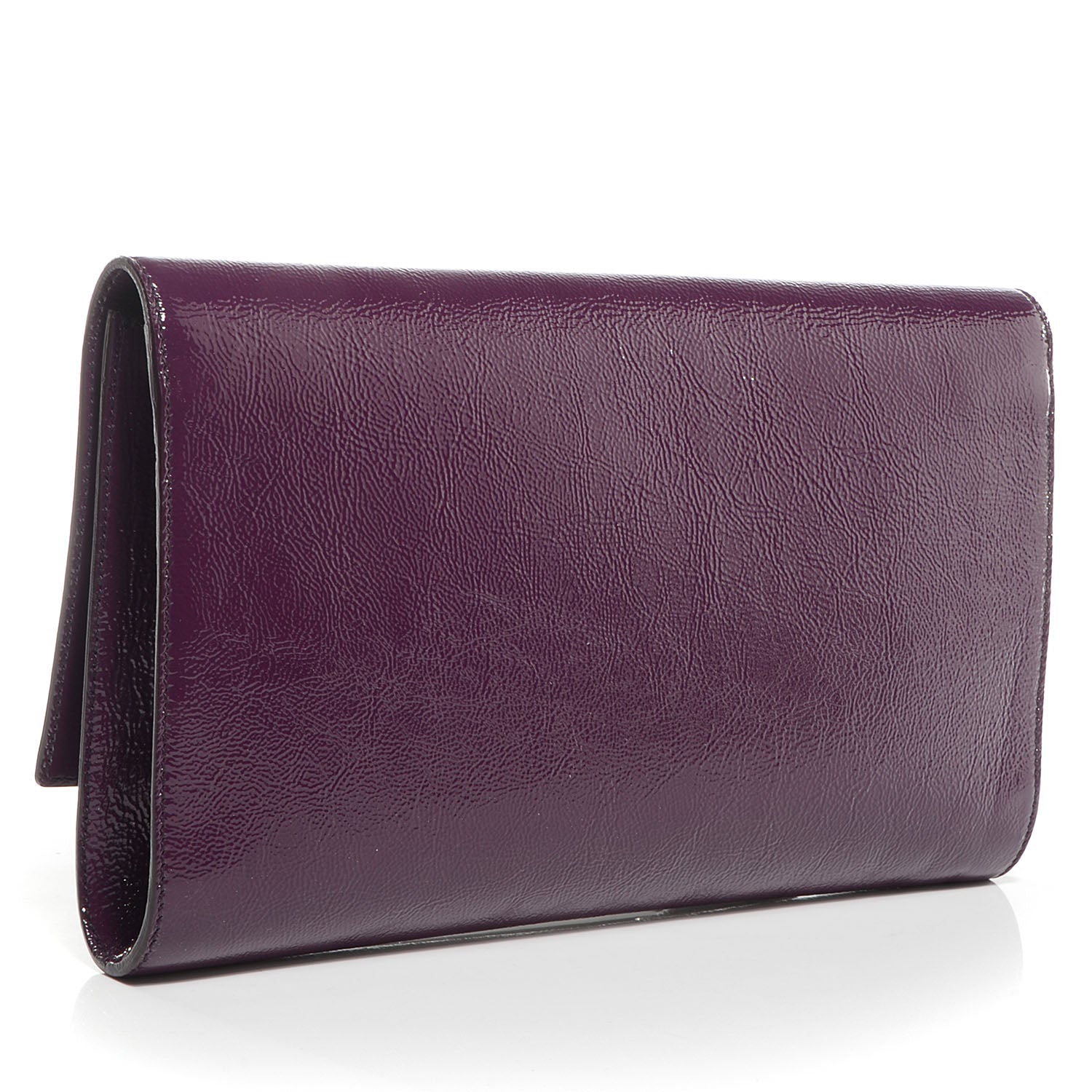 Saint Laurent Patent Large Belle De Jour Clutch Violet 3 of 7