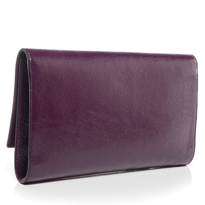 Saint Laurent Patent Large Belle De Jour Clutch Violet 3 of 7