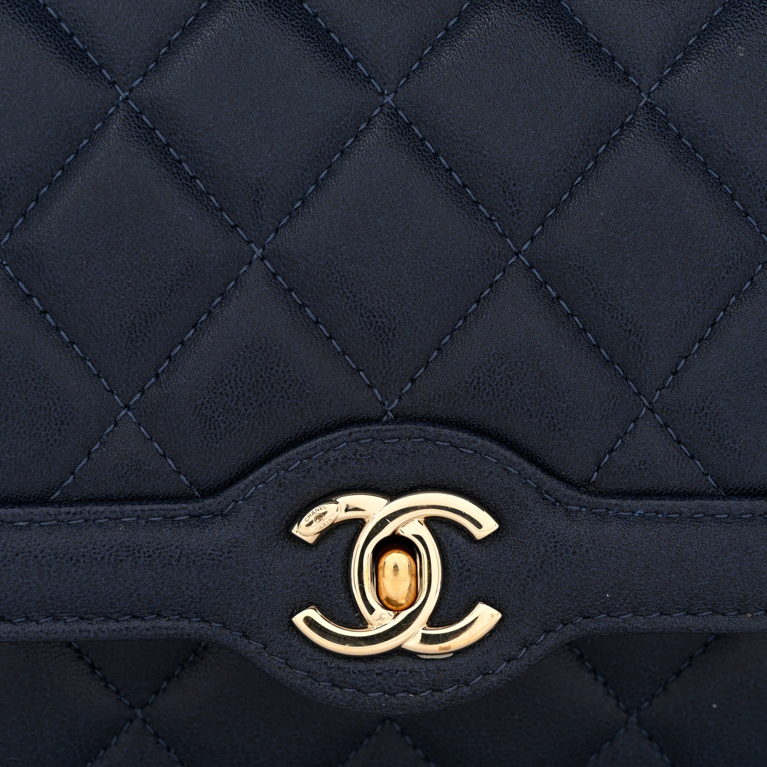 Chanel Lambskin Quilted Hold The Line Wallet On Chain WOC Dark Blue 13 of 14