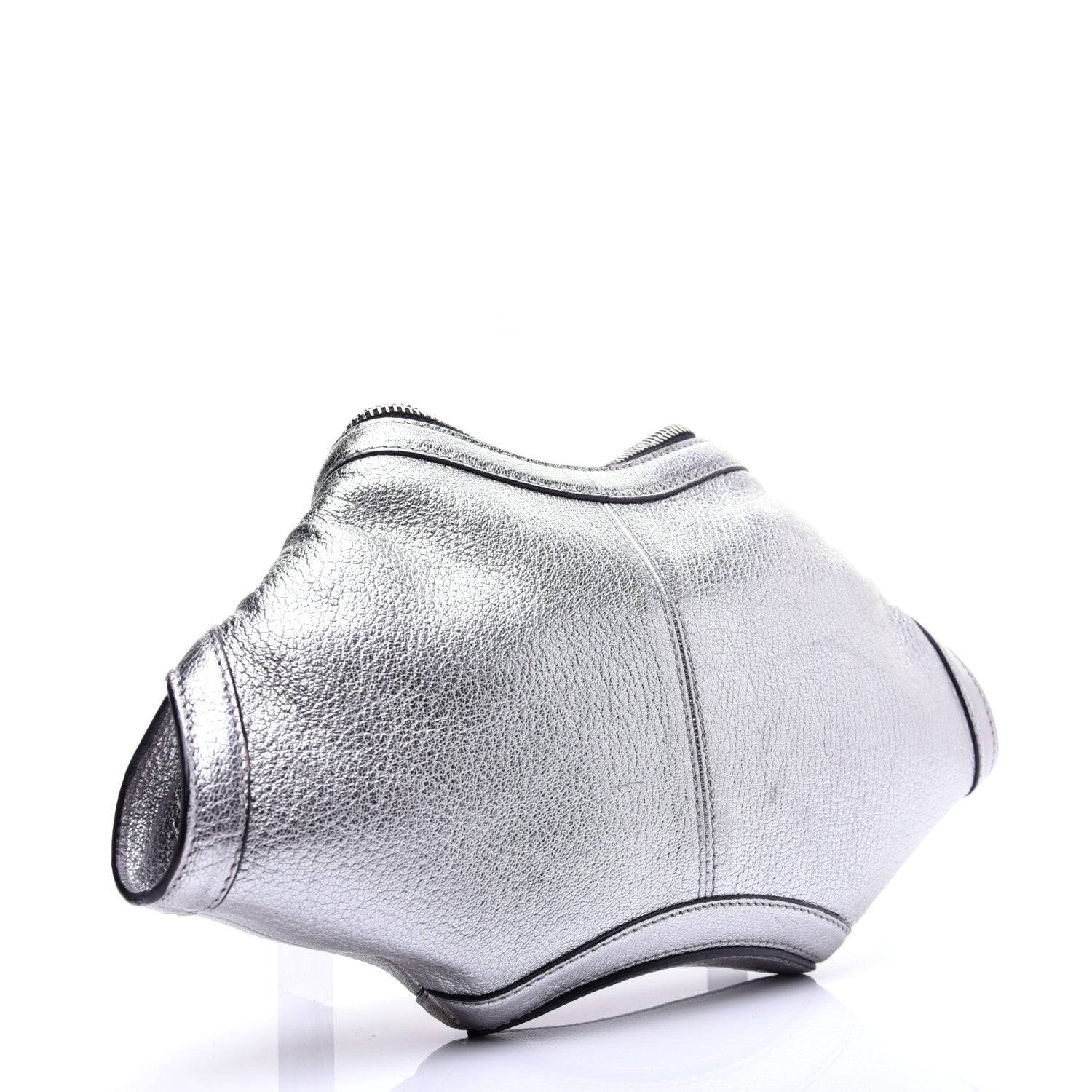 Alexander McQueen Metallic Lambskin De Manta Clutch Gun 3 of 11