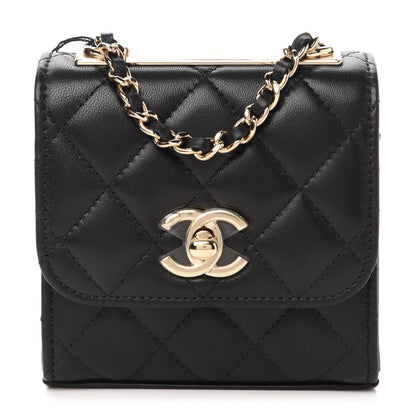 Chanel Lambskin Quilted Mini Trendy CC Chain Wallet Black 1 of 11