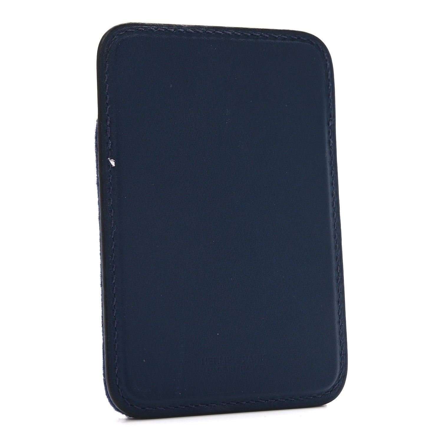 Hermes Feutre Swift Embroidered Allo! MagSafe Card Holder Bleu Navy Multicolore 3 of 5