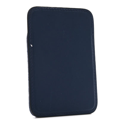 Hermes Feutre Swift Embroidered Allo! MagSafe Card Holder Bleu Navy Multicolore 3 of 5