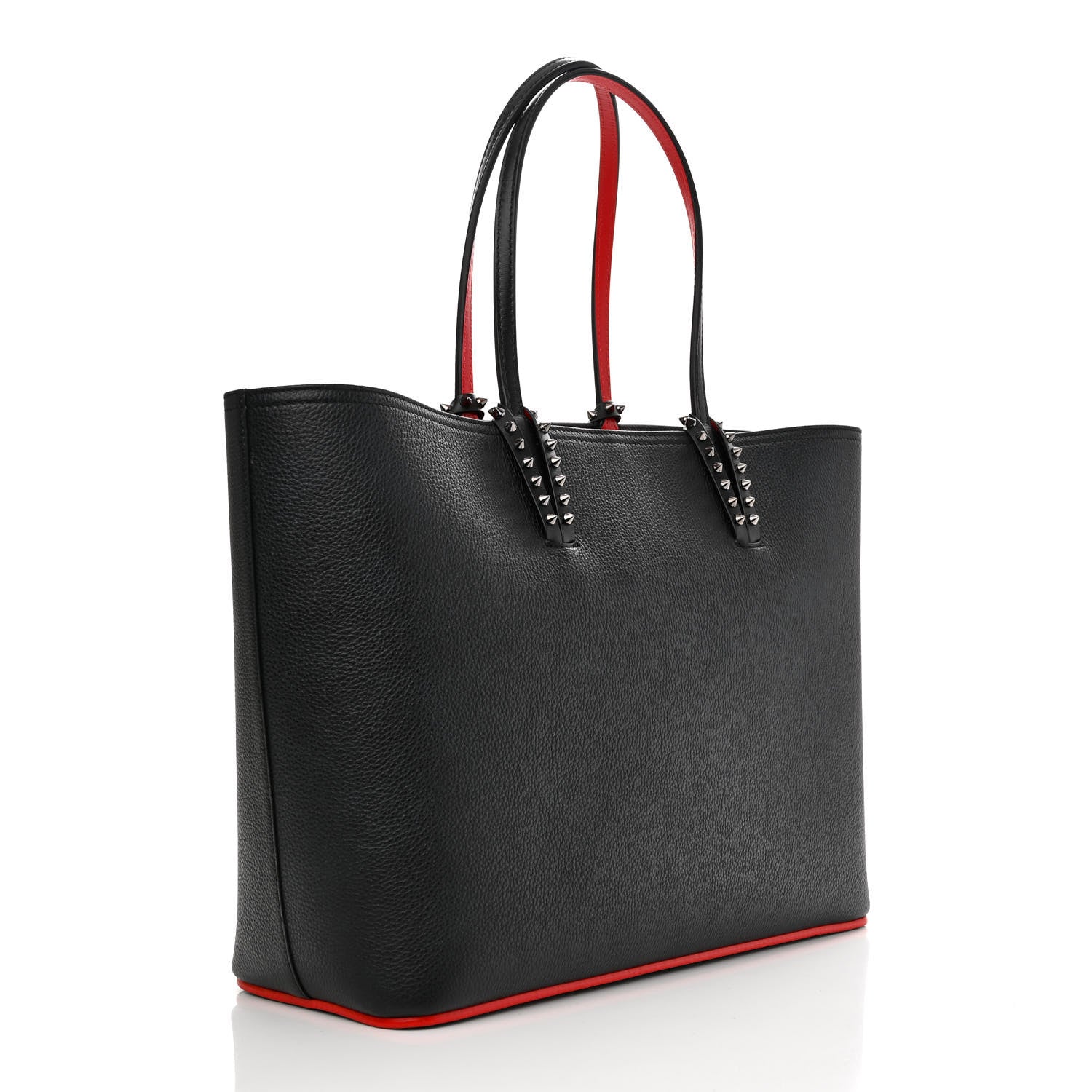 Christian Louboutin Calfskin Spikes East West Cabata Tote Black 4 of 11