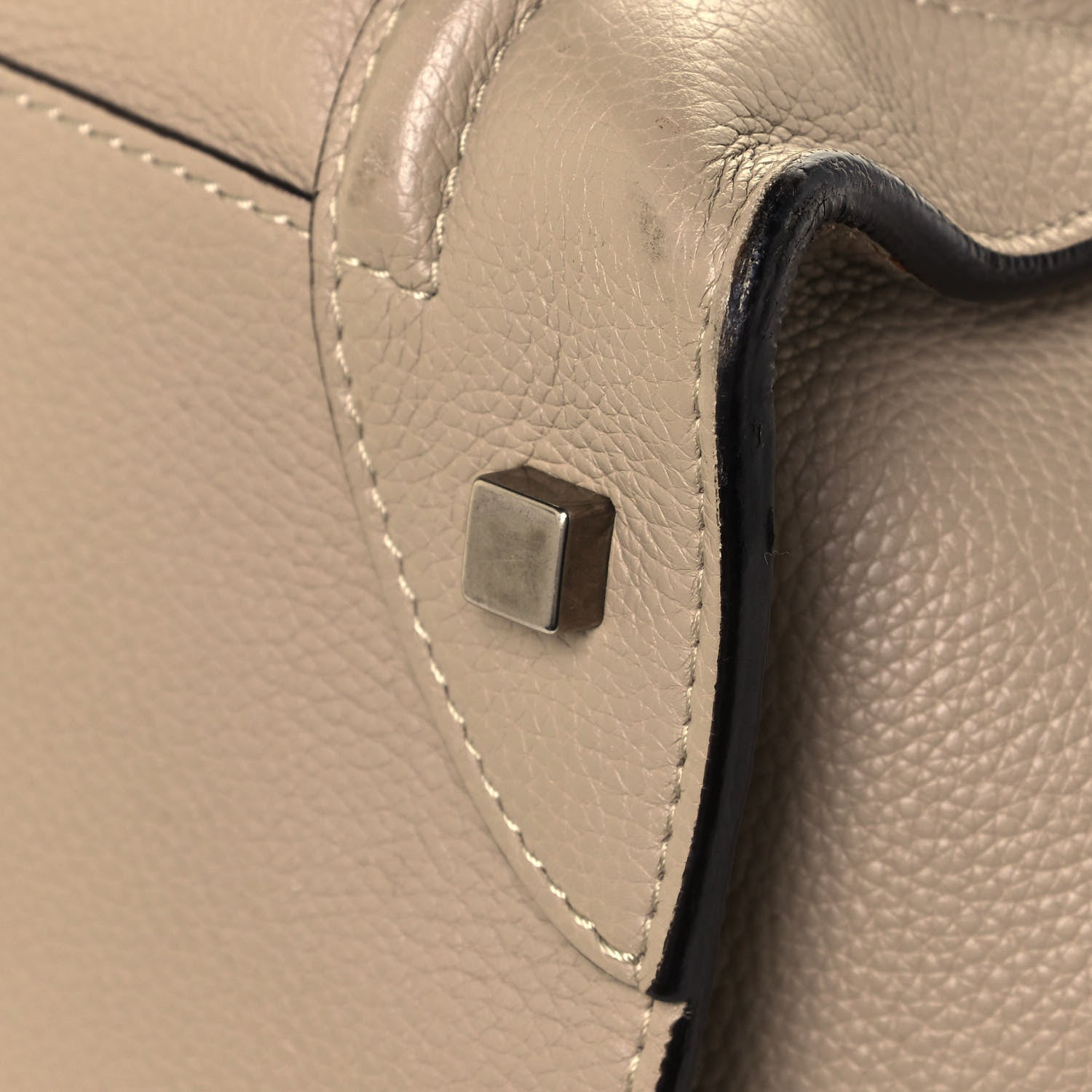 Celine Drummed Calfskin Mini Luggage Dune 7 of 15