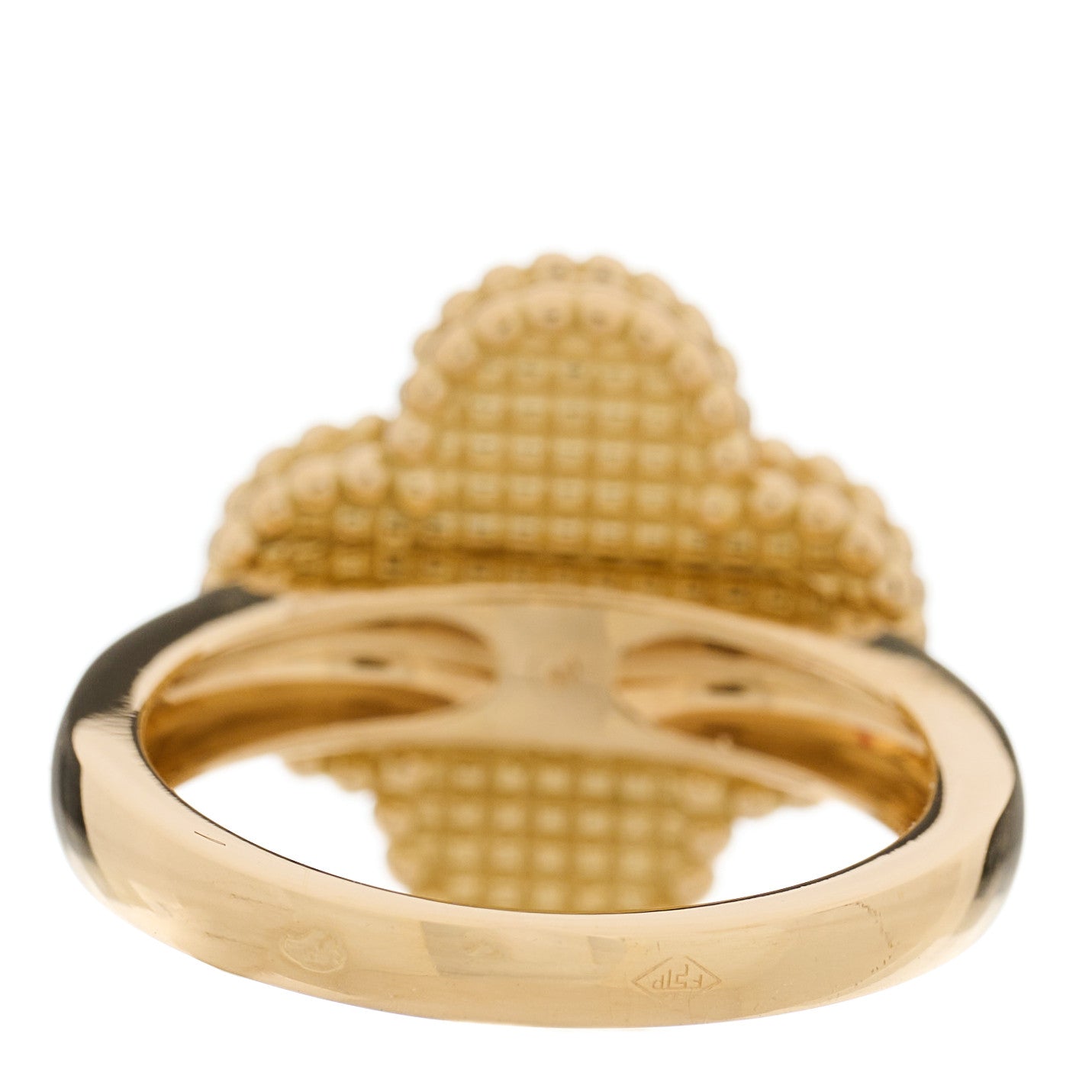 18K Yellow Gold Diamond Tigers Eye Vintage Alhambra Ring 48 4.5