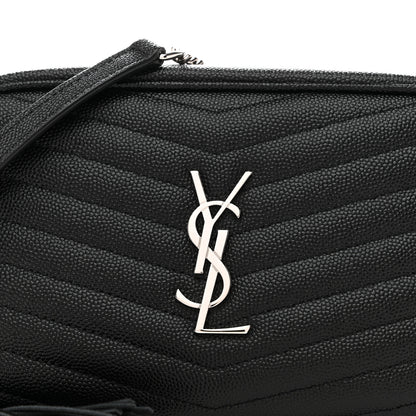 Saint Laurent Grain De Poudre Matelasse Monogram Mini Lou Camera Bag Black 8 of 12