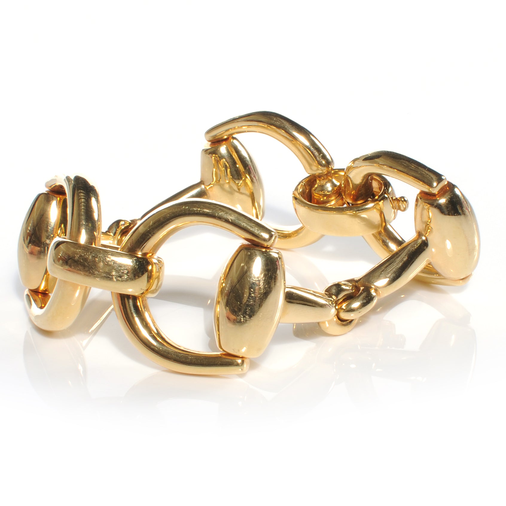 Gucci 18K Yellow Gold Large Horsebit Bracelet 3 of 6