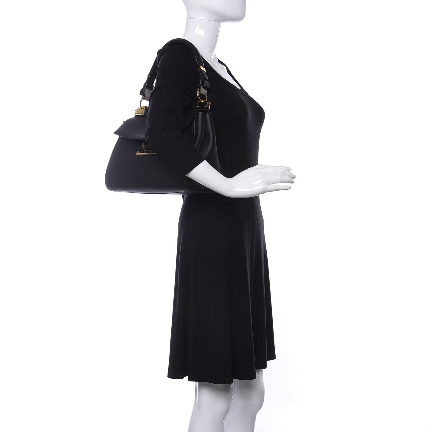 Calfskin Small Mystic Shoulder Bag Black