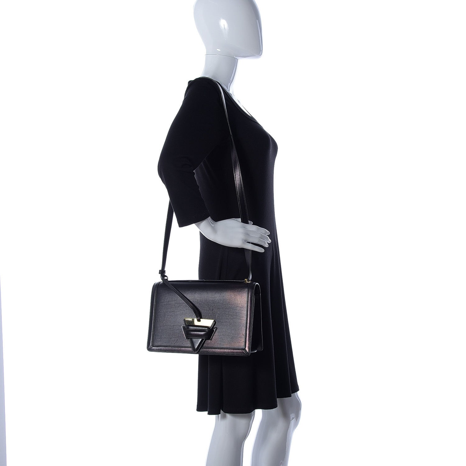 Loewe Calfskin Medium Barcelona Shoulder Bag Black 2 of 11