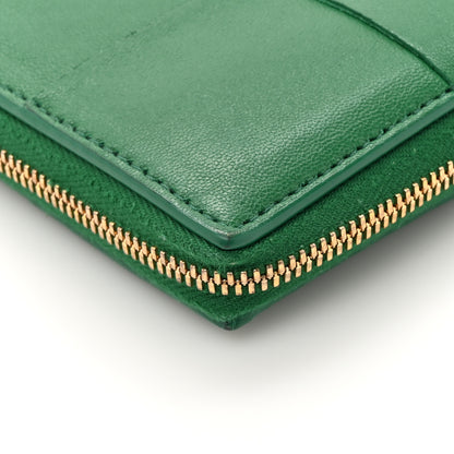 Bottega Veneta Nappa Maxi Intrecciato Zip Around Wallet Racing Green 8 of 9