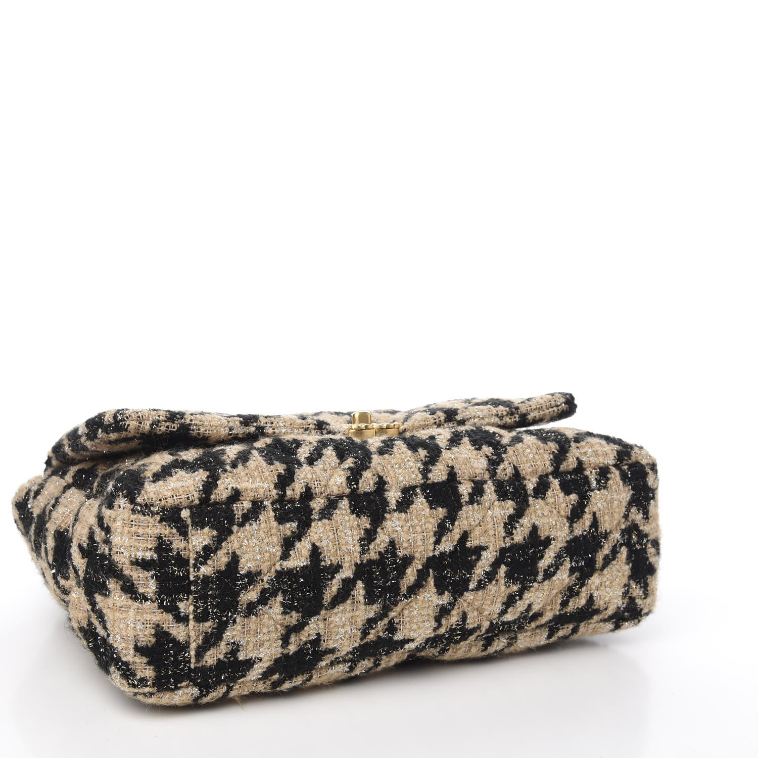 Chanel Tweed Maxi 19 Flap Beige Black 3 of 10