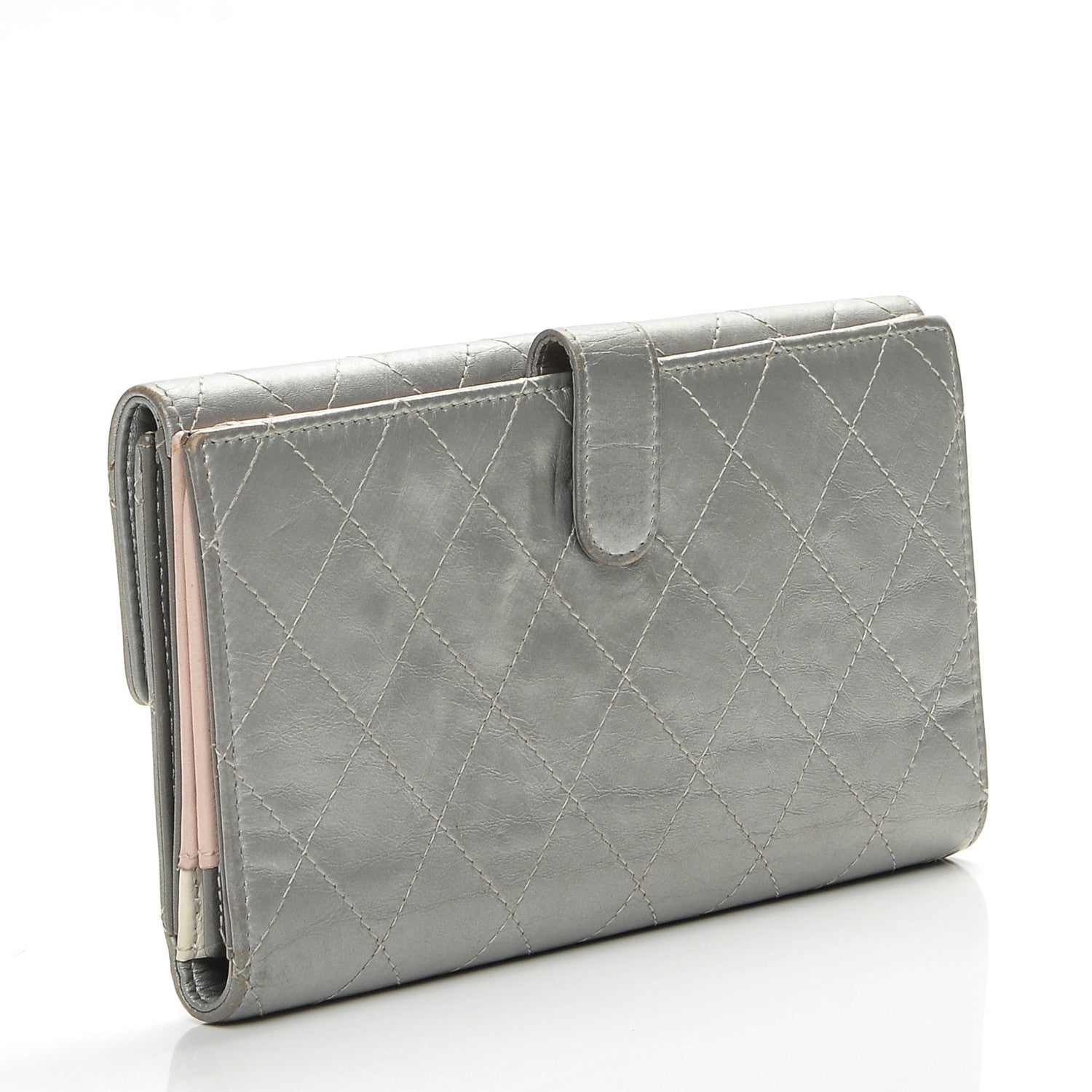 Chanel Aged Metallic Calfskin Large Palette Flap Wallet Silver 3 of 8