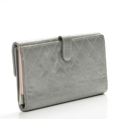 Chanel Aged Metallic Calfskin Large Palette Flap Wallet Silver 3 of 8