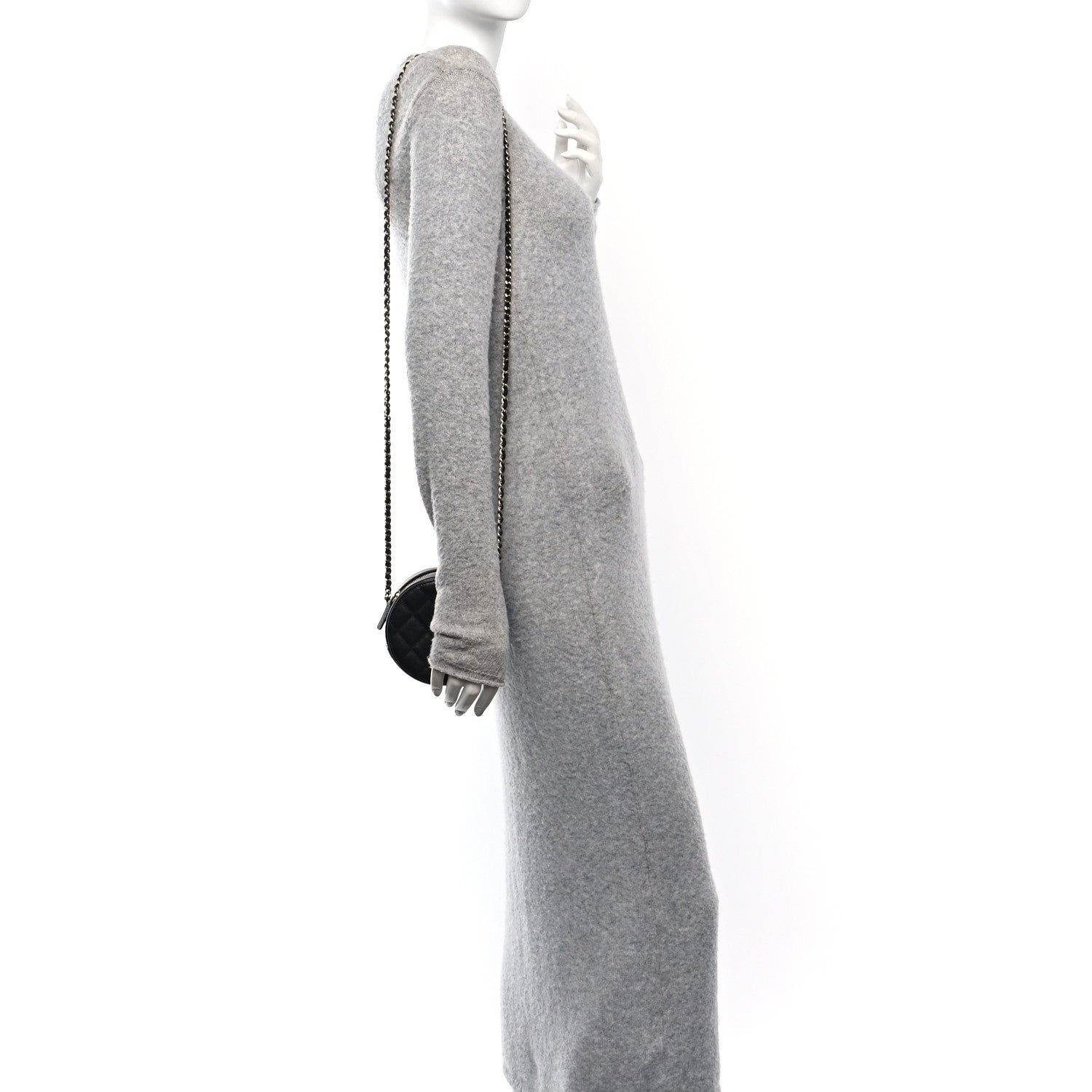 Chanel Caviar Quilted Round Clutch With Chain Black 2 of 10