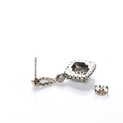 David Yurman Sterling Silver Diamond Cushion On Point Drop Earrings 5 of 6