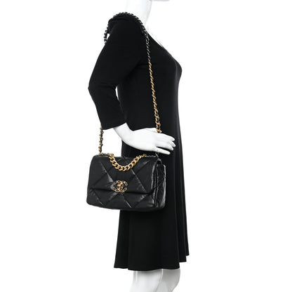 Chanel Lambskin Quilted Medium Chanel 19 Flap Black 2 of 11