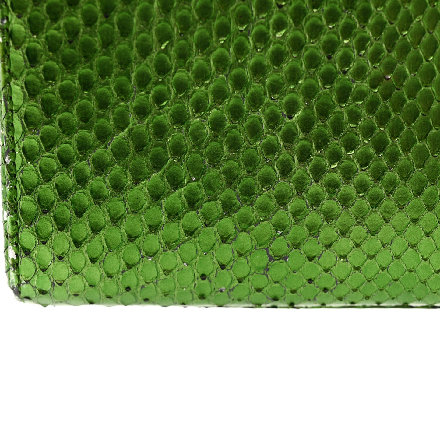 Metallic Snakeskin Mini Lady Dior Green