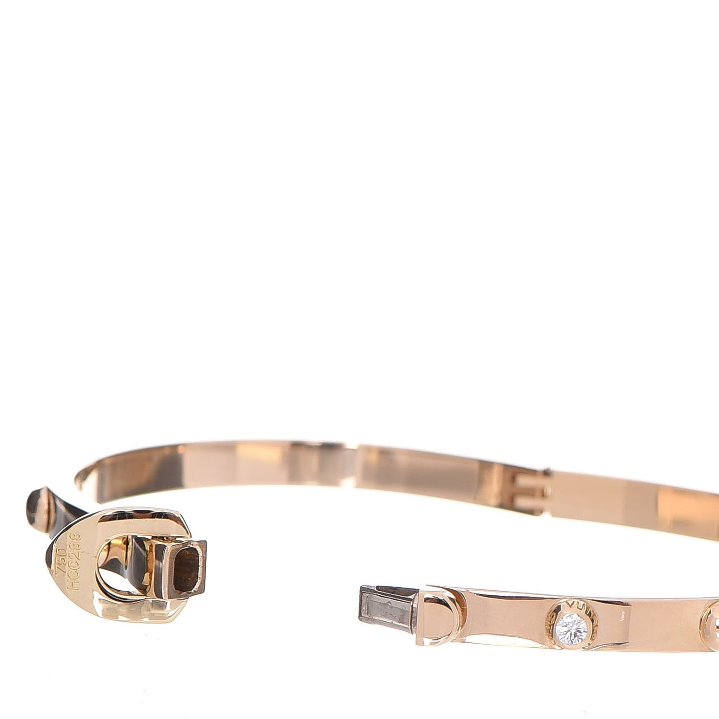 18K Yellow Gold Diamond Clous Bracelet 17