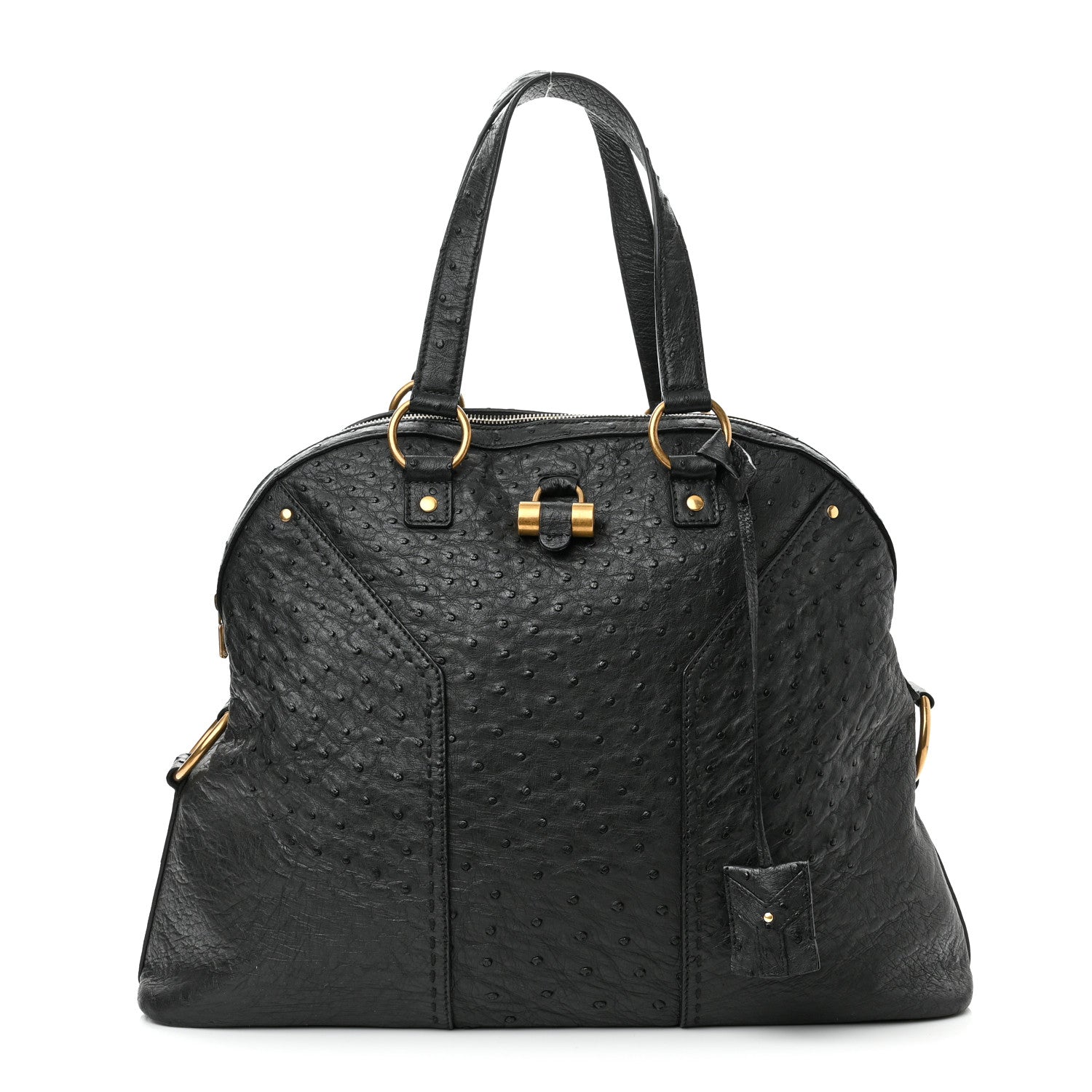 Saint Laurent Ostrich Muse Messenger Bag Black 1 of 13