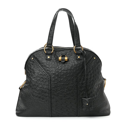 Saint Laurent Ostrich Muse Messenger Bag Black 1 of 13