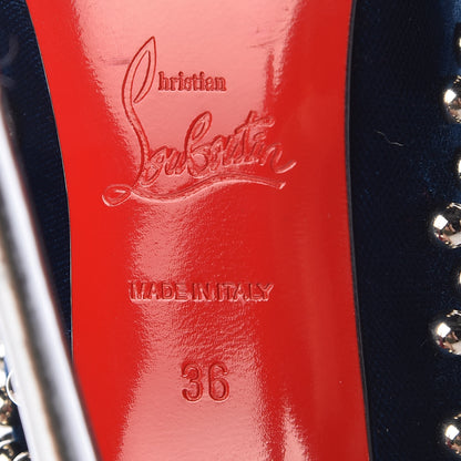 Christian Louboutin Velvet Specchio Billy 120 Spikes Pumps 36 Silver Eclipse 7 of 9