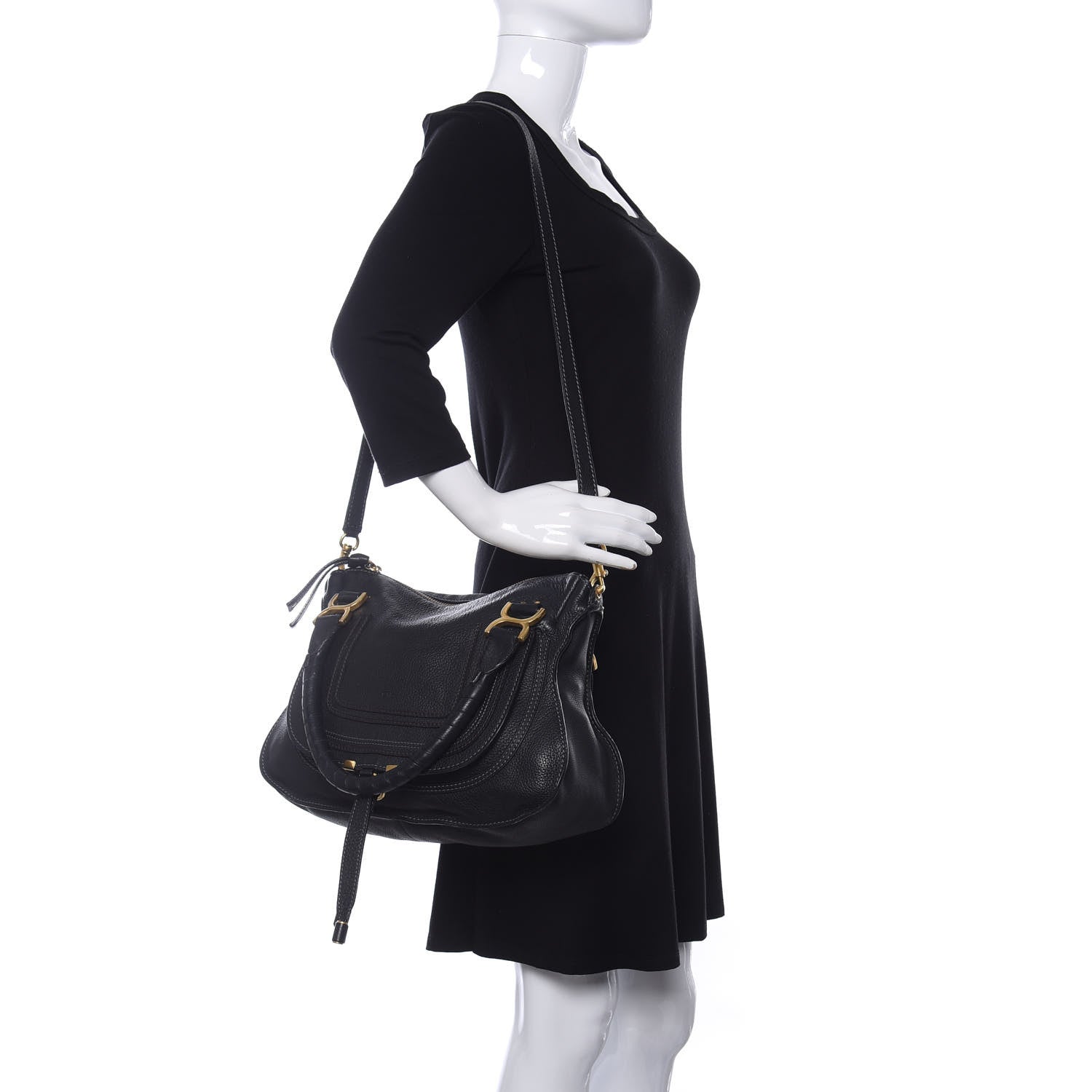 Chloe Calfskin Medium Marcie Satchel Black 2 of 12