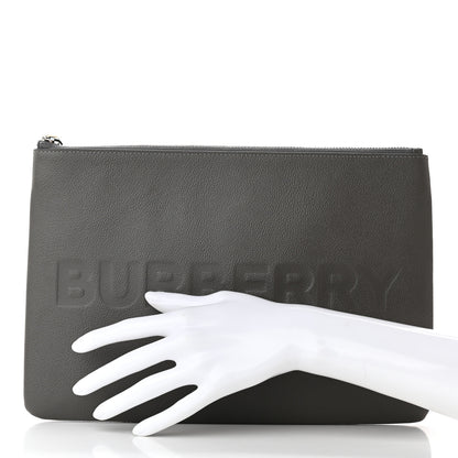 Burberry Calfskin Zip Pouch Charcoal Grey 2 of 7