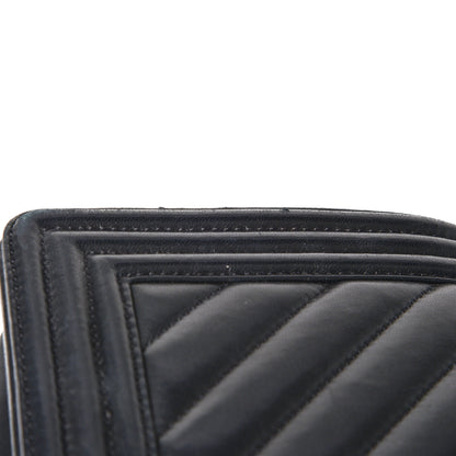 Chanel Calfskin Chevron Quilted Medium Boy Flap Black 15 of 16
