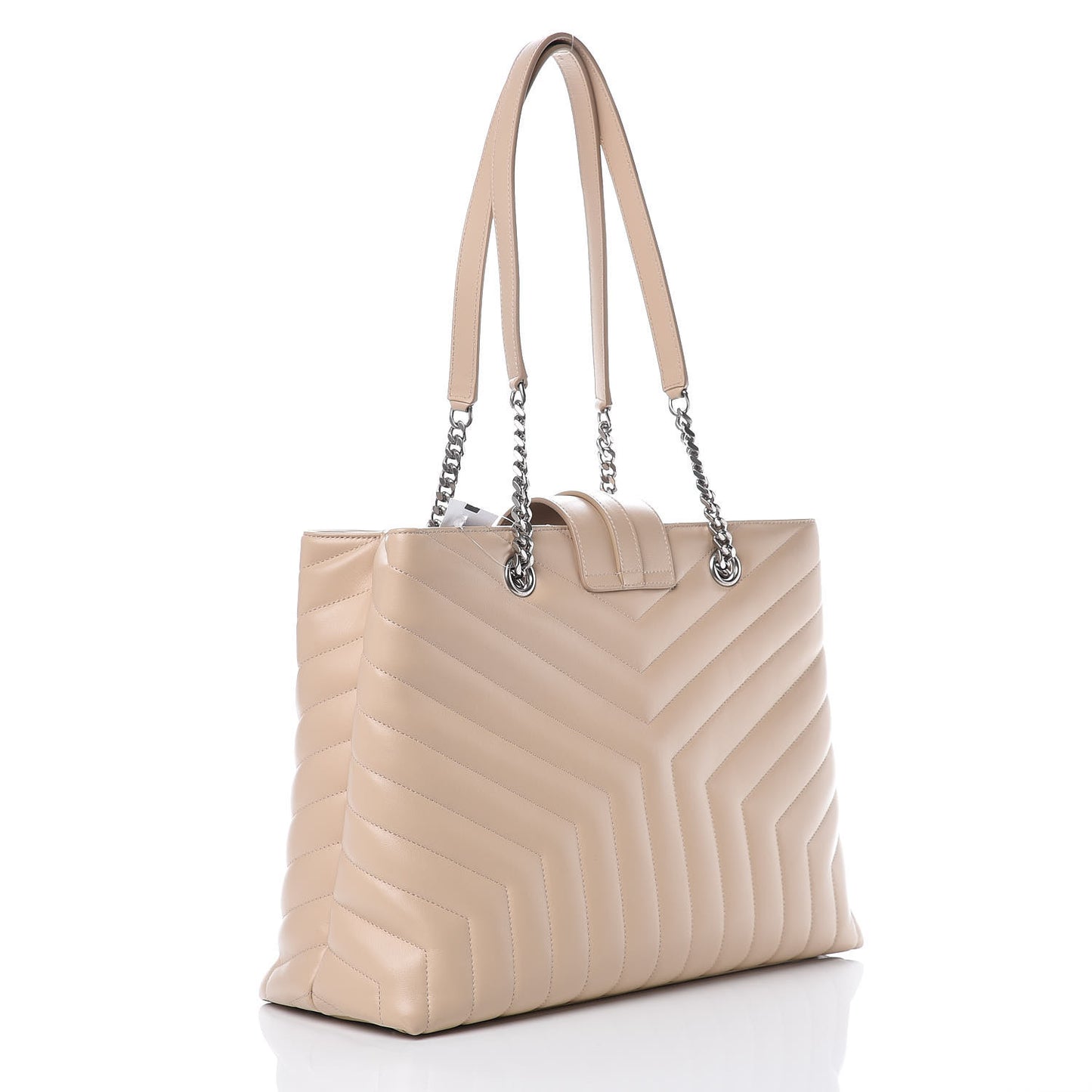 Calfskin Y Quilted Monogram Large Loulou Shopper Nude Powder