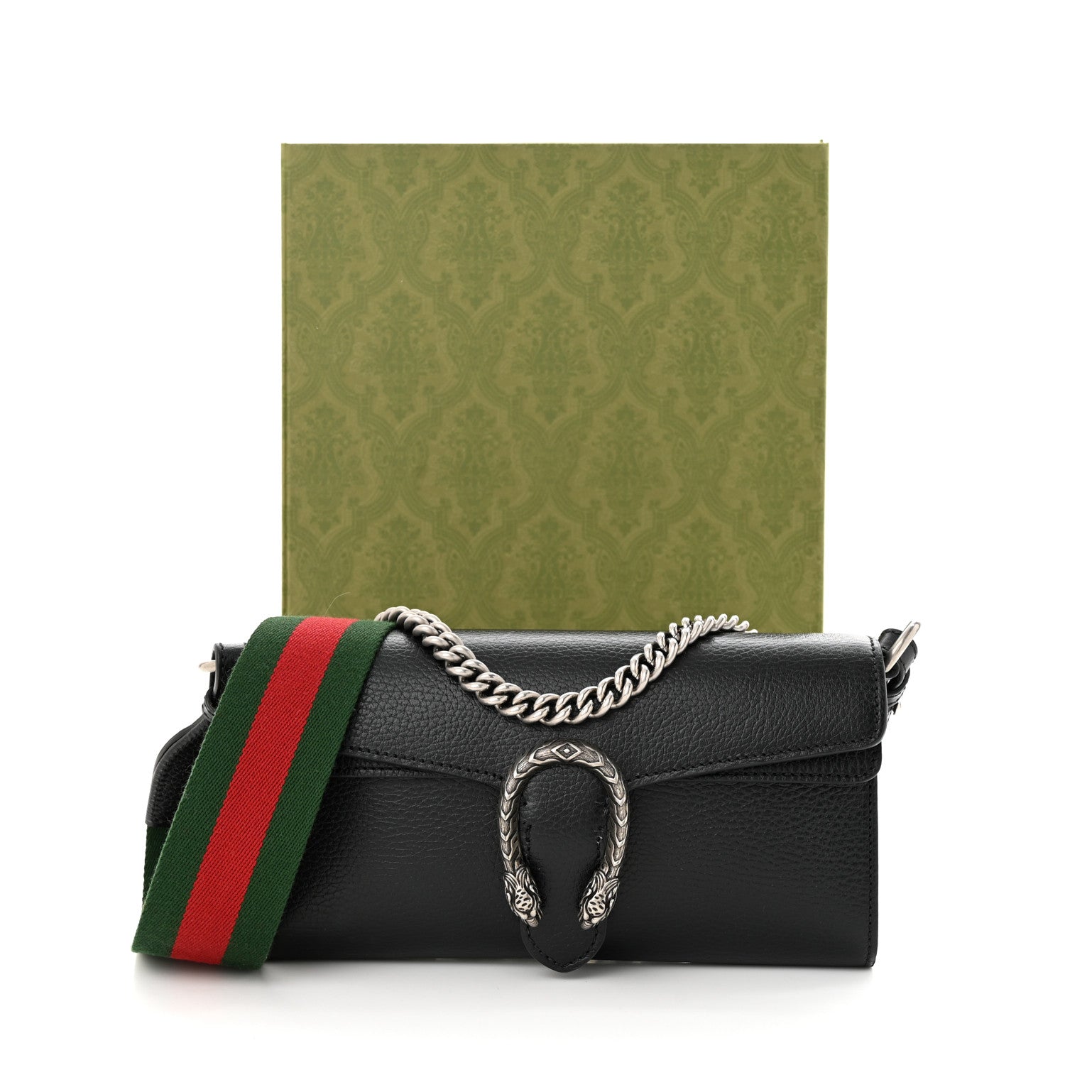 Gucci Dollar Calfskin Web Small Dionysus Crossbody Bag Black 12 of 12