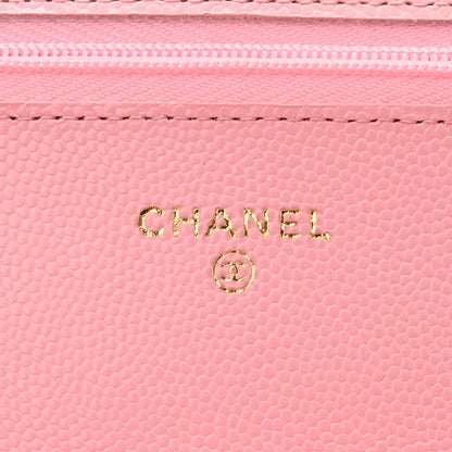 Chanel Caviar Quilted Wallet on Chain WOC Light Pink 6 of 12