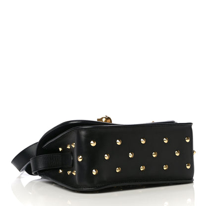 Alexander McQueen Calfskin Studded Small Padlock Crossbody Bag Black 3 of 21