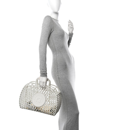 Fendi Recycled Plastic Vitello Liberty Matte Medium Fendi Basket White Ice 2 of 15