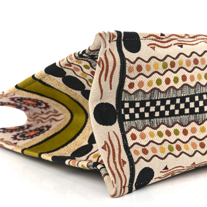 Christian Dior Canvas Embroidered Geometric Large Book Tote Multicolor 9 of 10