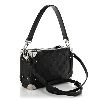 Louis Vuitton Calfskin Debossed Monogram Side Trunk Black 3 of 9
