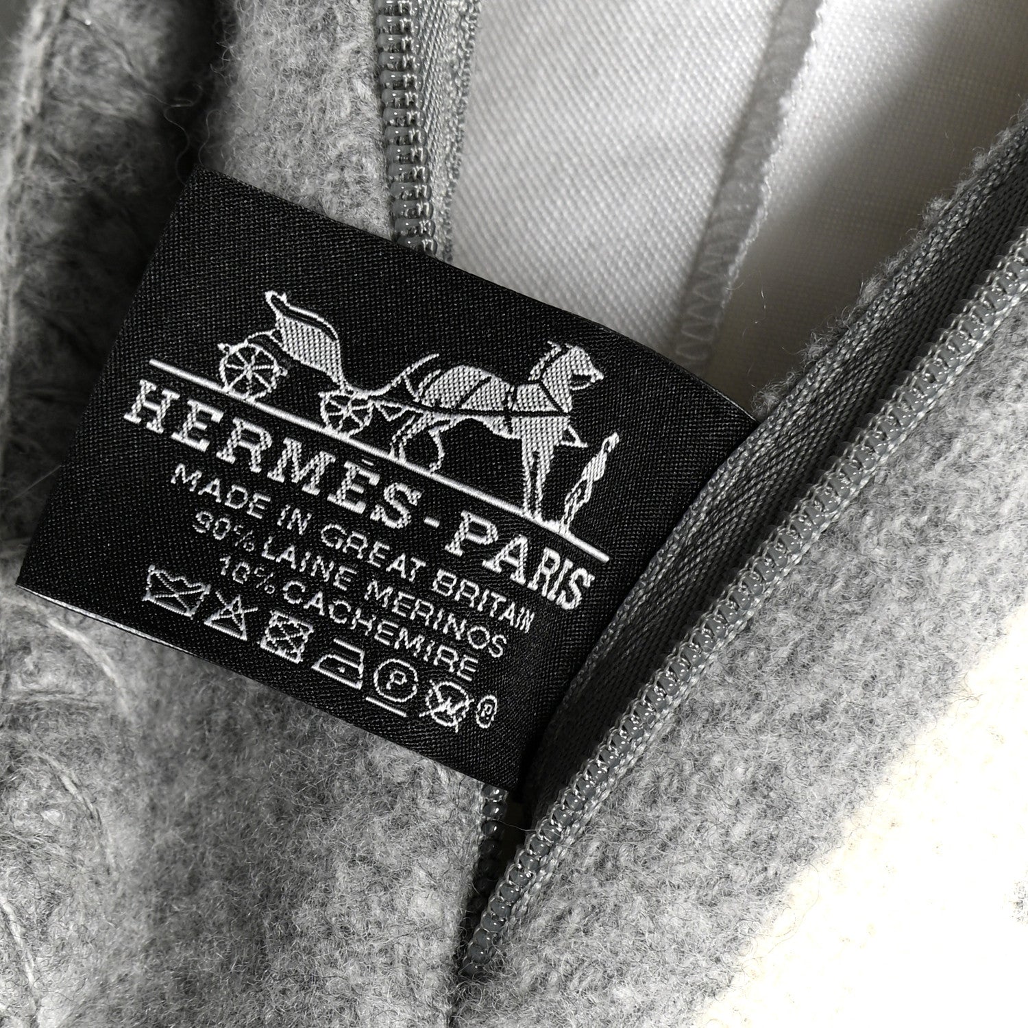 Hermes Wool Cashmere Avalon III Pillow PM Ecru Gris Clair 3 of 3