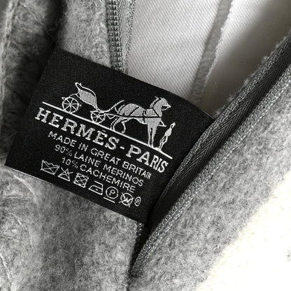 Hermes Wool Cashmere Avalon III Pillow PM Ecru Gris Clair 3 of 3