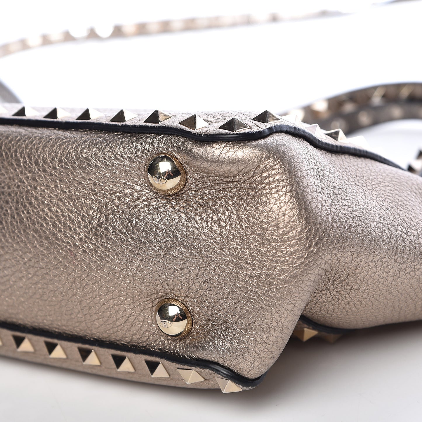 Metallic Alce Printed Calfskin Mini Rockstud Tote Sasso