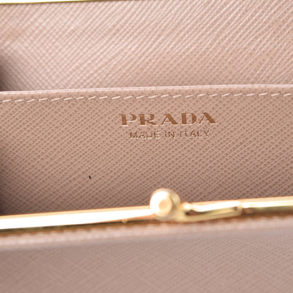 Prada Saffiano Kiss Lock Compact Wallet Cammeo 7 of 13